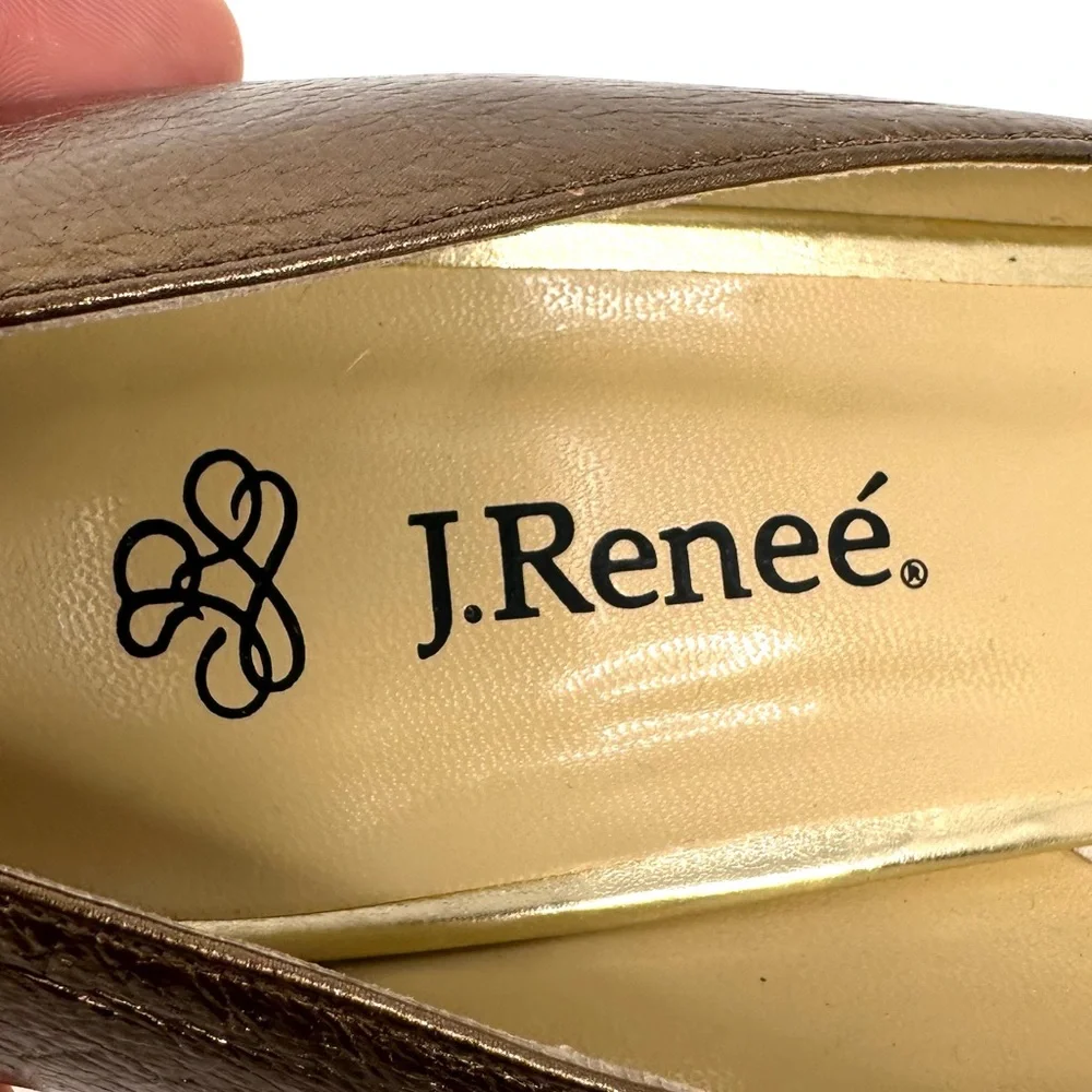 J. Renee Adena Women’s Metalic Gold Stiletto Pumps - Picture 13 of 13